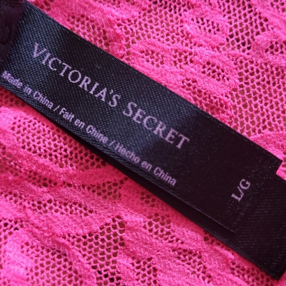 Victoria Secret The Lacie Neon Pink Lace Chemise Slip Lingerie - Picture 6 of 10
